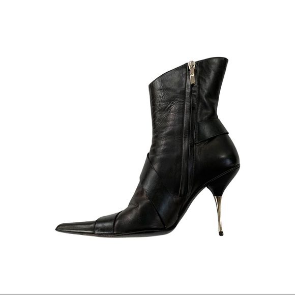 BALDAN Boot Pointed Toe Leather Ankle Bootie 37.5 (US 7) - Picture 4 of 14